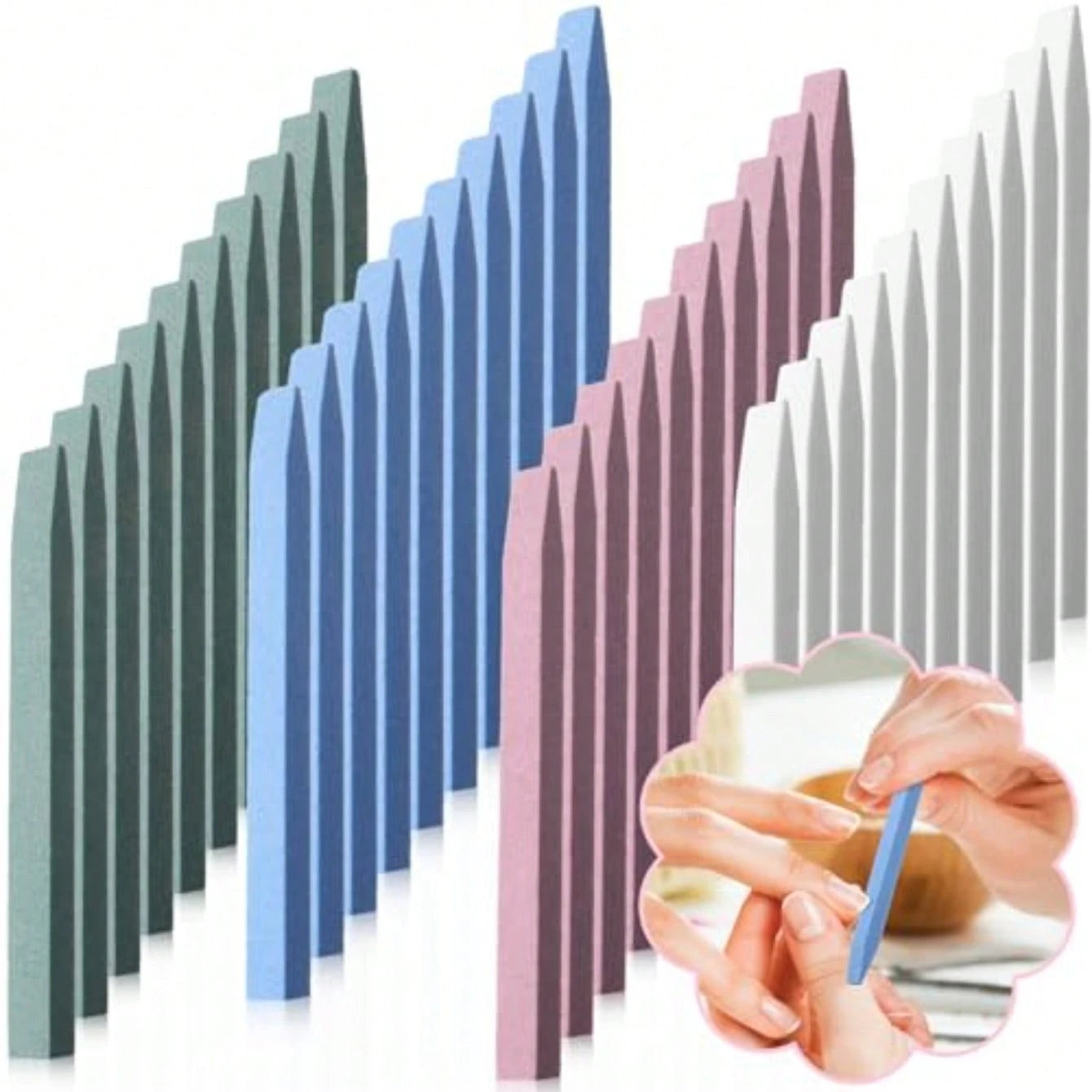 8 Pcs Stone Nail File Pumice Stick For Fingernails Pumice Rock Nail Cuticle Pusher Rock File For Home Salon Toenail Buffing Tool