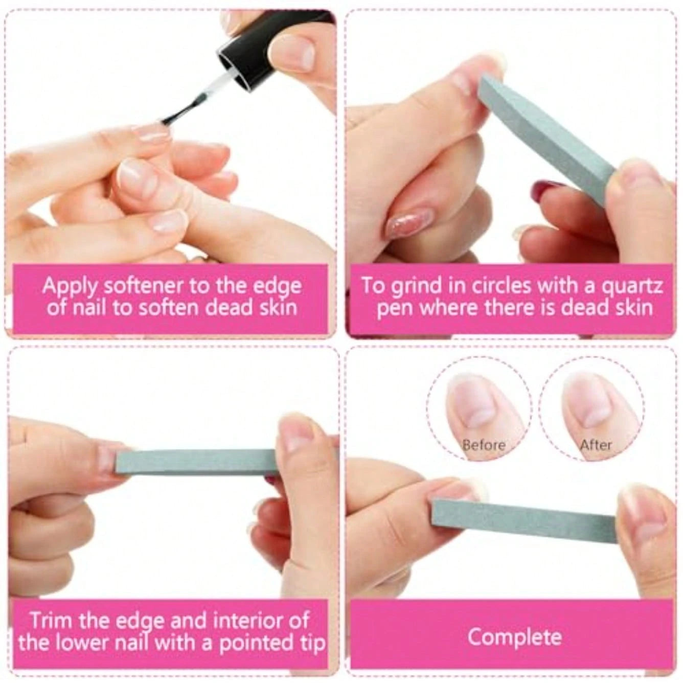 8 Pcs Stone Nail File Pumice Stick For Fingernails Pumice Rock Nail Cuticle Pusher Rock File For Home Salon Toenail Buffing Tool