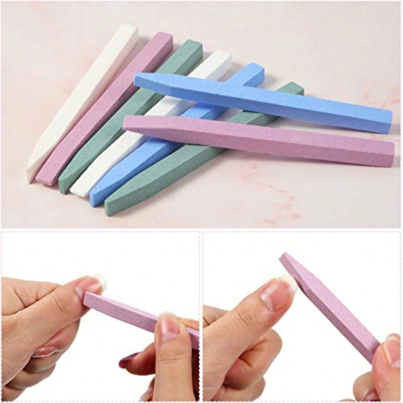 8 Pcs Stone Nail File Pumice Stick For Fingernails Pumice Rock Nail Cuticle Pusher Rock File For Home Salon Toenail Buffing Tool