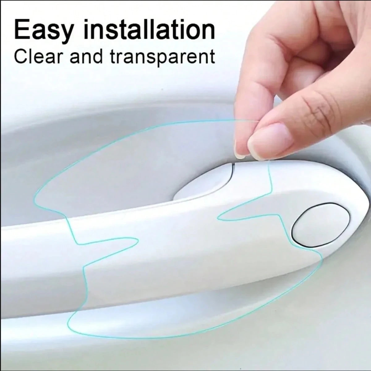 8 Piece Universal Car Door Handle Protector, Clear Scratch Resistant, Plastic Material, Universal Clear Paint Protective Film- Easy To Install, Waterproof Trim For Most Car Models