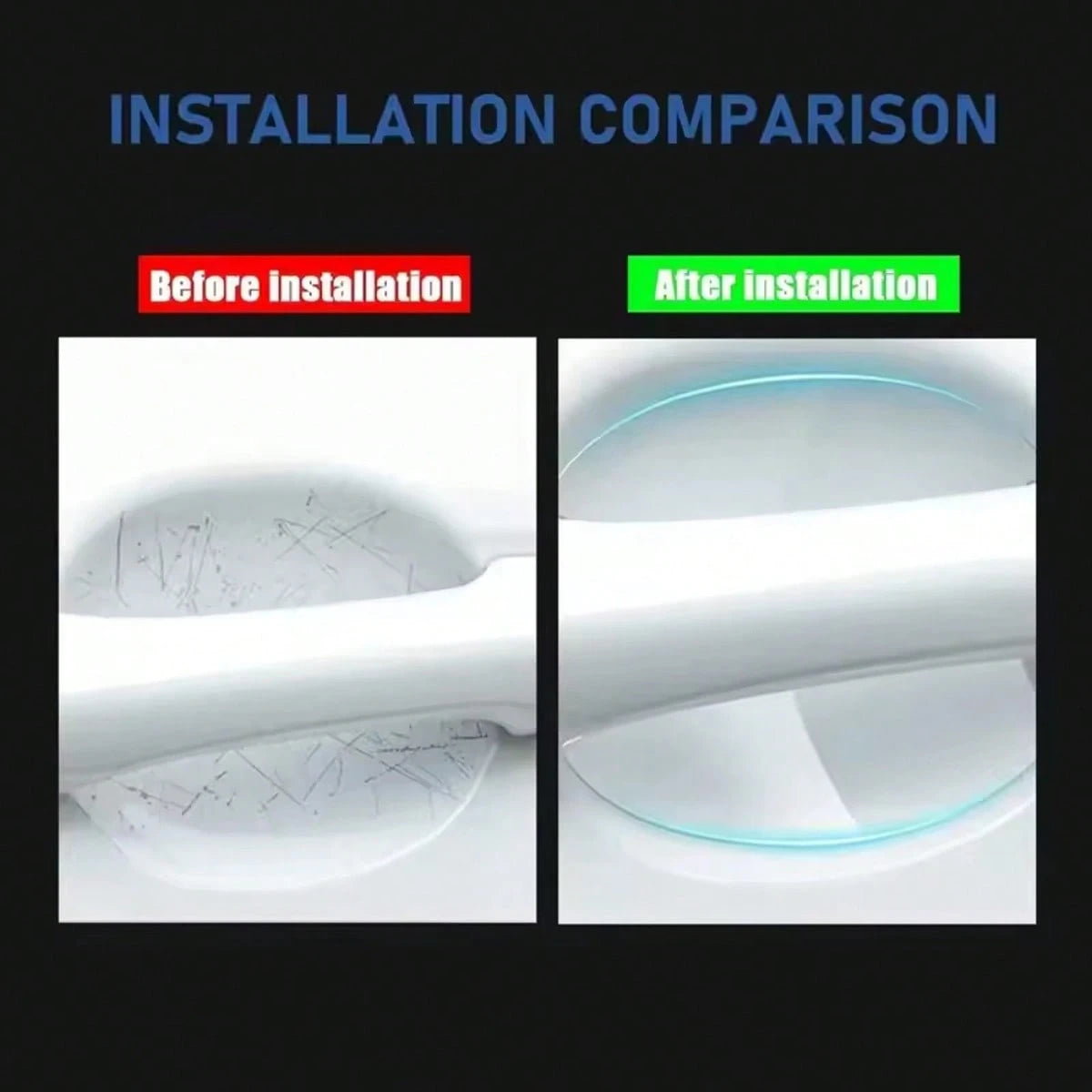 8 Piece Universal Car Door Handle Protector, Clear Scratch Resistant, Plastic Material, Universal Clear Paint Protective Film- Easy To Install, Waterproof Trim For Most Car Models