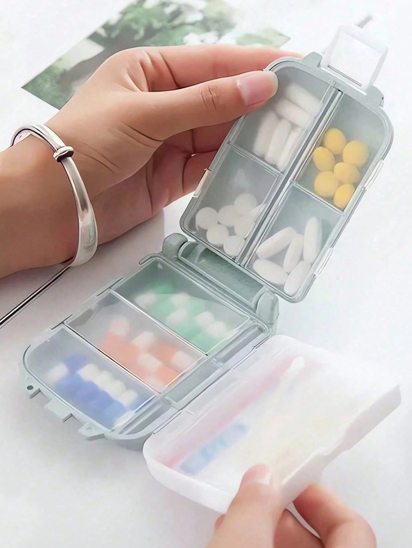 8-Slot Portable Multi-Layer Pill Box, Waterproof Travel Medicine Storage Case With "Medicine Bag" Label, Reusable Medication Organizer Suitable For Men & Women, Daily Pill Planner, Travel Medical Kit