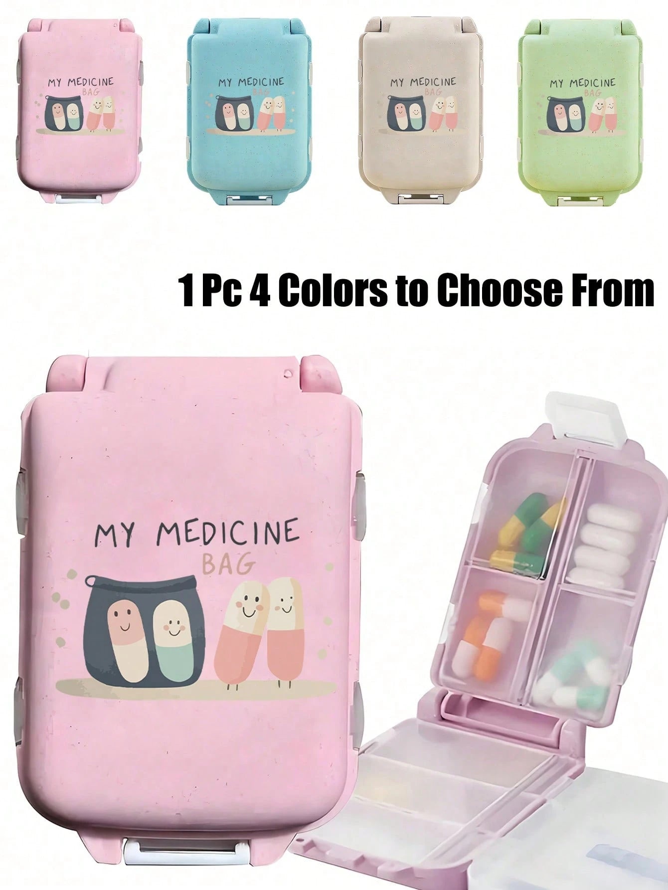 8-Slot Portable Multi-Layer Pill Box, Waterproof Travel Medicine Storage Case With "Medicine Bag" Label, Reusable Medication Organizer Suitable For Men & Women, Daily Pill Planner, Travel Medical Kit
