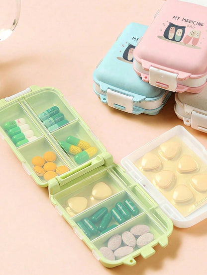 8-Slot Portable Multi-Layer Pill Box, Waterproof Travel Medicine Storage Case With "Medicine Bag" Label, Reusable Medication Organizer Suitable For Men & Women, Daily Pill Planner, Travel Medical Kit