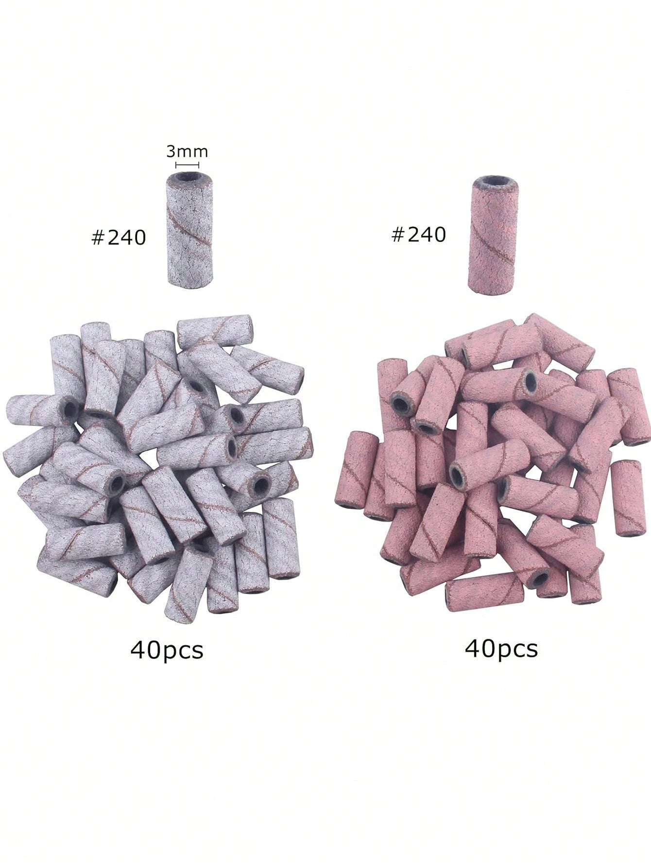 80pcs Pink Sanding Bands For Nail Drill, Upgrade Design Small Nail Sanding Files For 3mm Mandrel Bits, 240 Grits For Acrylic Nails Gel Removing Shaping, Manicure Nail Salon Use