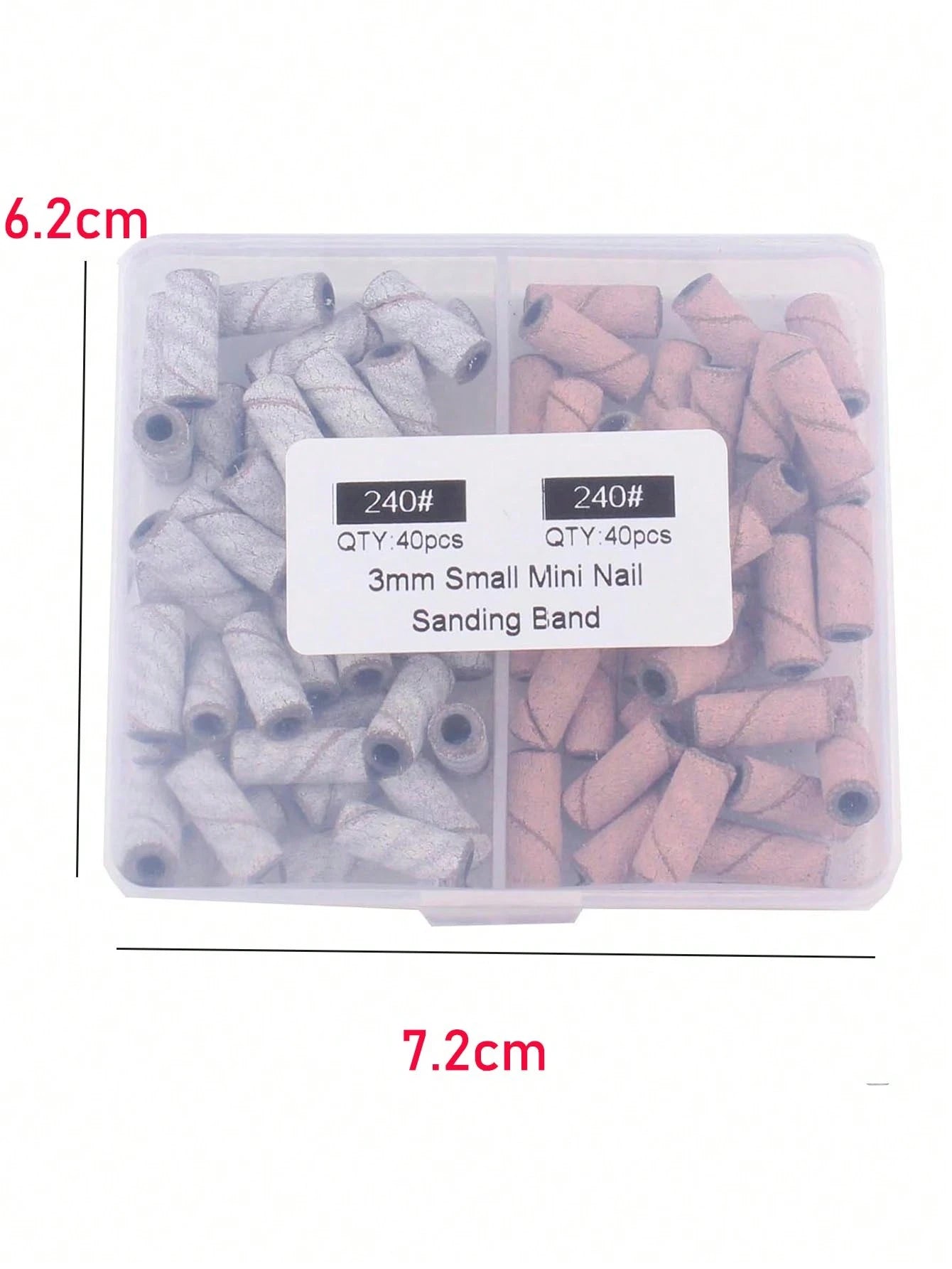 80pcs Pink Sanding Bands For Nail Drill, Upgrade Design Small Nail Sanding Files For 3mm Mandrel Bits, 240 Grits For Acrylic Nails Gel Removing Shaping, Manicure Nail Salon Use