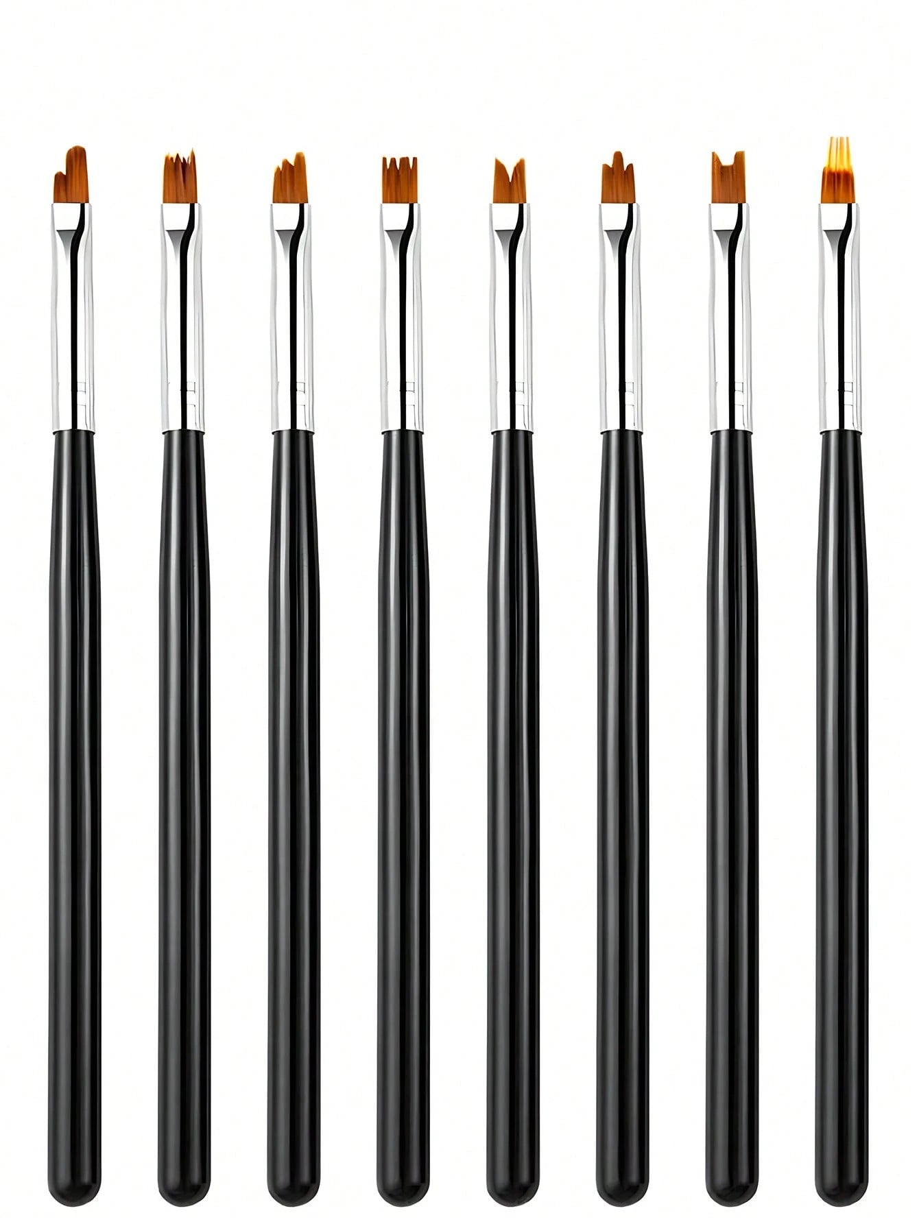 8Pcs Acrylic Nail Brush Flower Drawing Pen Nail Painting Brush Gradient Design Wood Handle Manicure Nail Art Polish Pen Tool