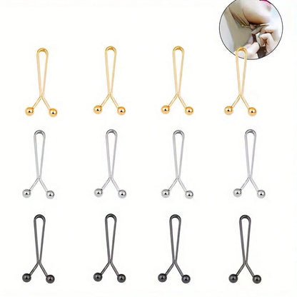 8pcs Adjustable Clip-On Headband Buckle, No Nail Waist Fixed Clip, Invisible Anti-Leakage Clip, Multi-Functional Scarf Headband Tightening Tool, Can Be Used To Tighten Cuffs, Collar, Waistband, Pant L