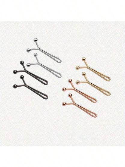 8pcs Adjustable Clip-On Headband Buckle, No Nail Waist Fixed Clip, Invisible Anti-Leakage Clip, Multi-Functional Scarf Headband Tightening Tool, Can Be Used To Tighten Cuffs, Collar, Waistband, Pant L