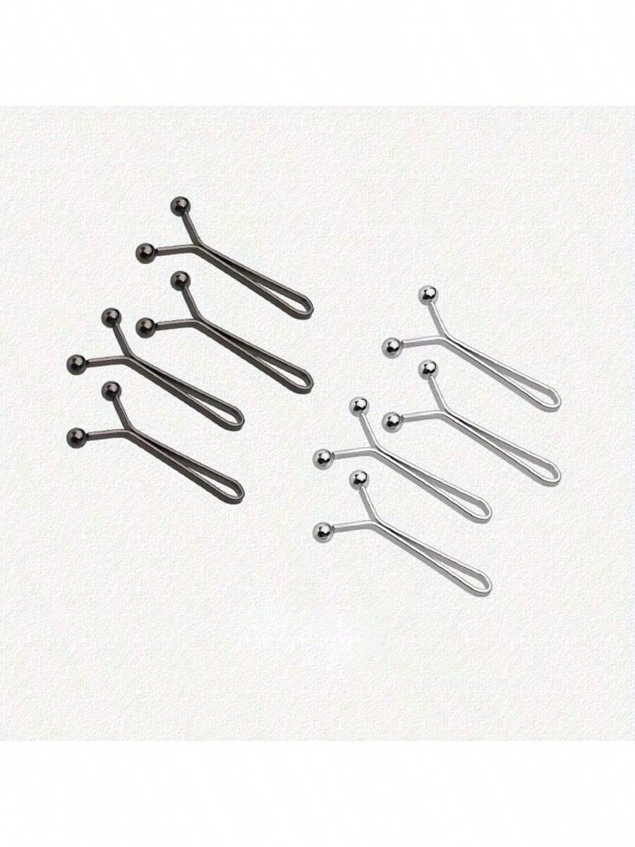 8pcs Adjustable Clip-On Headband Buckle, No Nail Waist Fixed Clip, Invisible Anti-Leakage Clip, Multi-Functional Scarf Headband Tightening Tool, Can Be Used To Tighten Cuffs, Collar, Waistband, Pant L