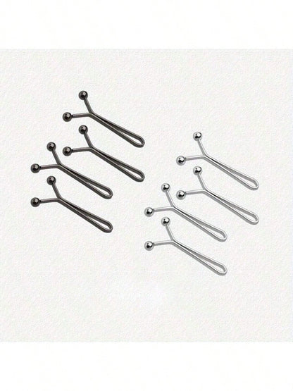 8pcs Adjustable Clip-On Headband Buckle, No Nail Waist Fixed Clip, Invisible Anti-Leakage Clip, Multi-Functional Scarf Headband Tightening Tool, Can Be Used To Tighten Cuffs, Collar, Waistband, Pant L