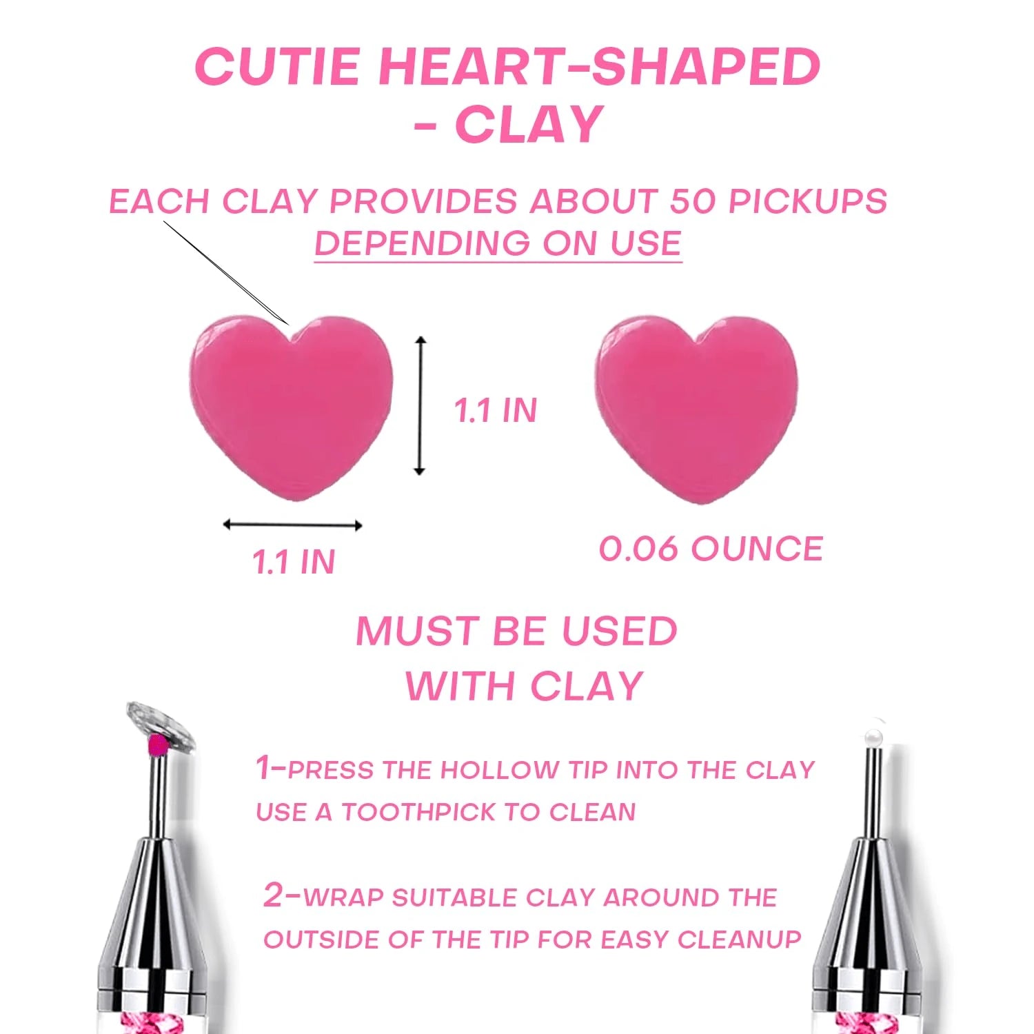 8pcs Pink Rhinestone Picking Tool Set- Includes 2 Double-Ended Wax Pens (With 2 Wax Tips) And 2 Pink Tweezers; Specialized Picking Tools For Nail Art, Gemstone And Crystal Embellishment