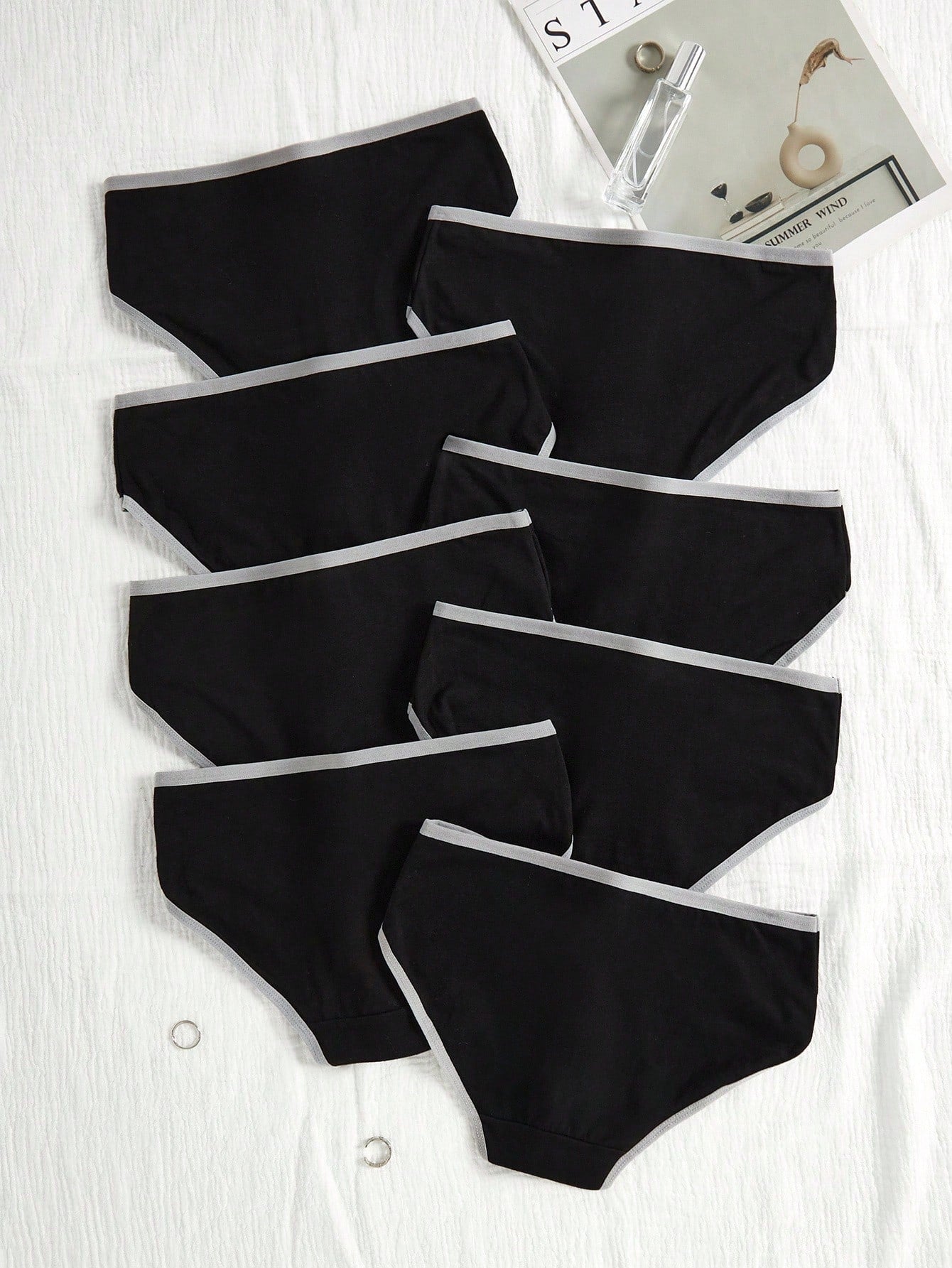8pcs/Set Teen Girl Minimalist Trim Panties,Backto SchoolFashion Underwear,Backto SchoolFashion Fall Winter