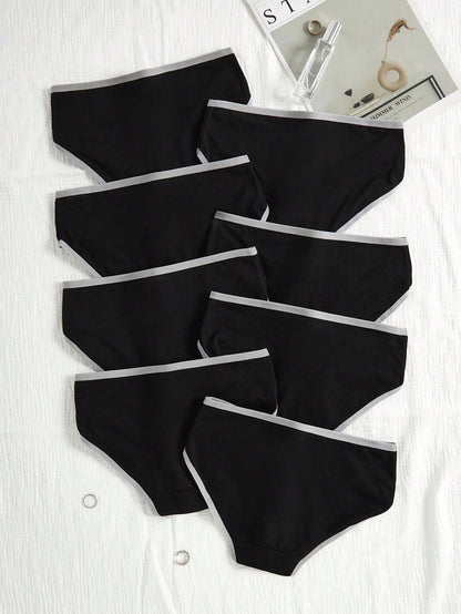 8pcs/Set Teen Girl Minimalist Trim Panties,Backto SchoolFashion Underwear,Backto SchoolFashion Fall Winter