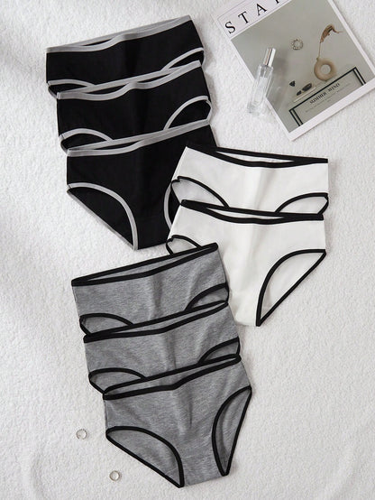 8pcs/Set Teen Girl Minimalist Trim Panties,Backto SchoolFashion Underwear,Backto SchoolFashion Fall Winter
