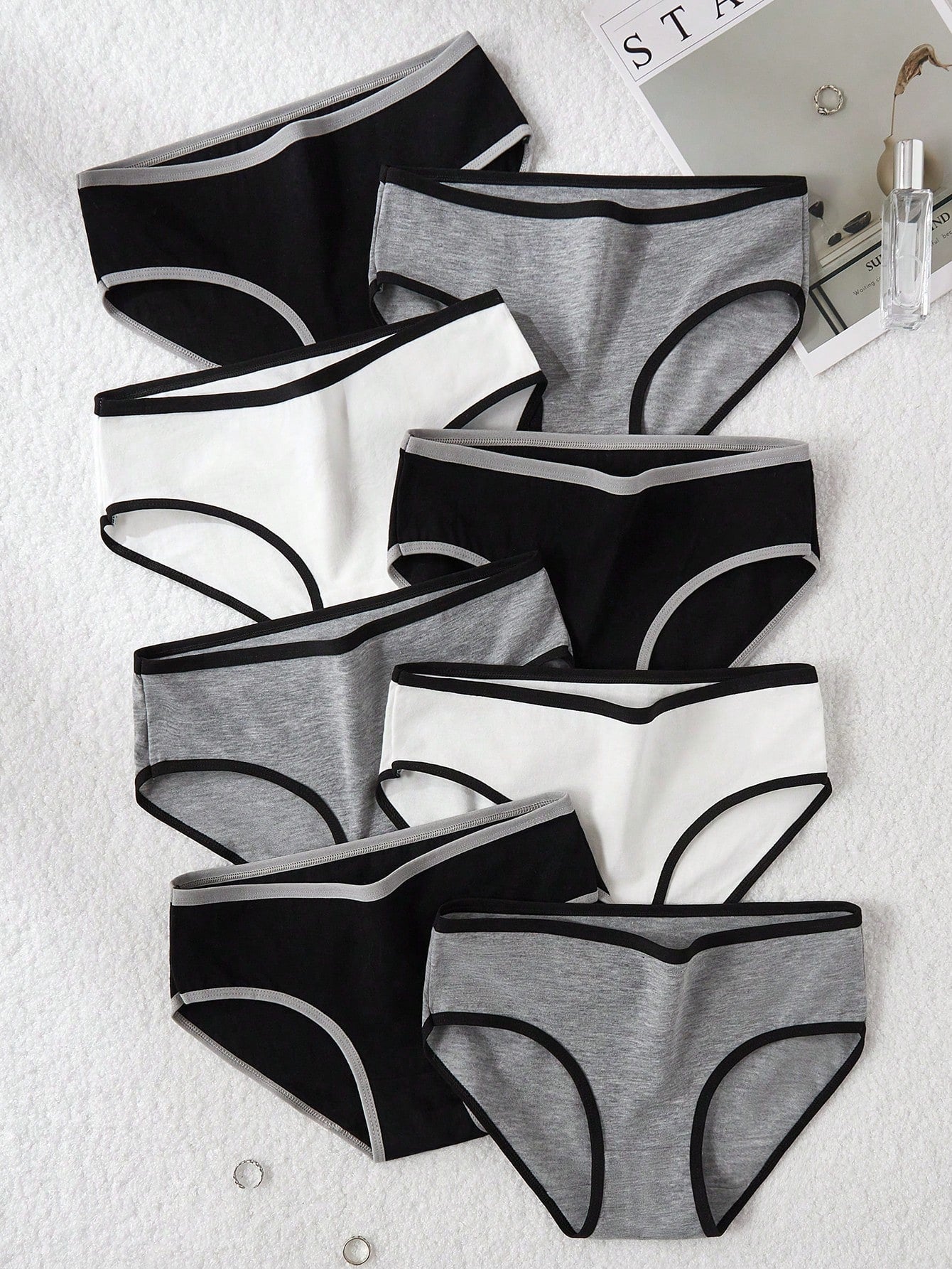 8pcs/Set Teen Girl Minimalist Trim Panties,Backto SchoolFashion Underwear,Backto SchoolFashion Fall Winter