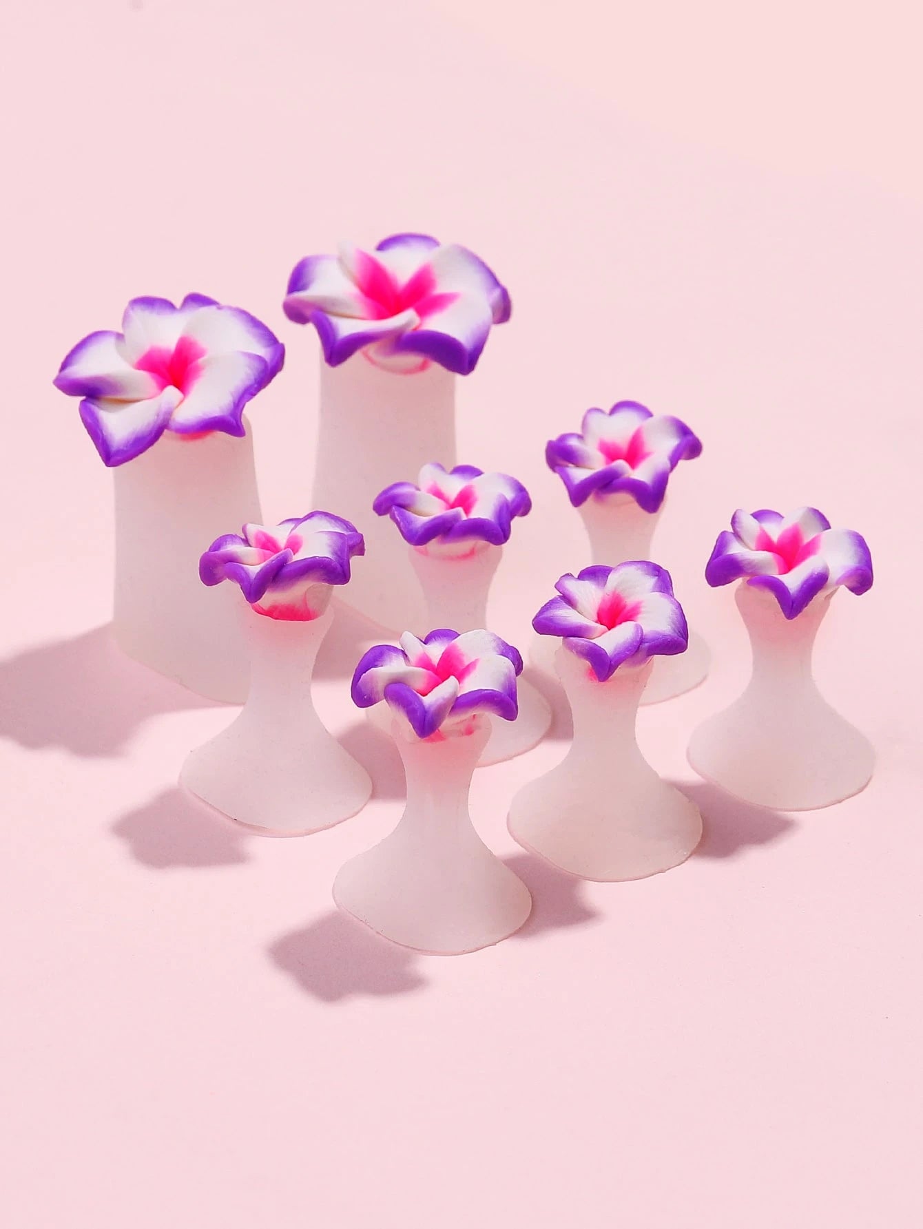 8pcs Silicone Flower Design Toe Splitter,Nail Supplies,Nail Tools,Nail Art Tools,Back To School,Nails,Nail Tools For Press On Nails