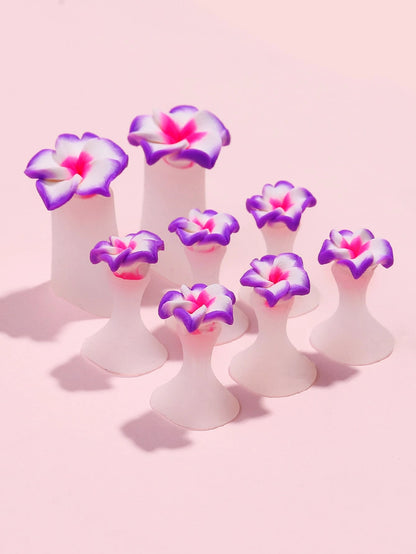 8pcs Silicone Flower Design Toe Splitter,Nail Supplies,Nail Tools,Nail Art Tools,Back To School,Nails,Nail Tools For Press On Nails