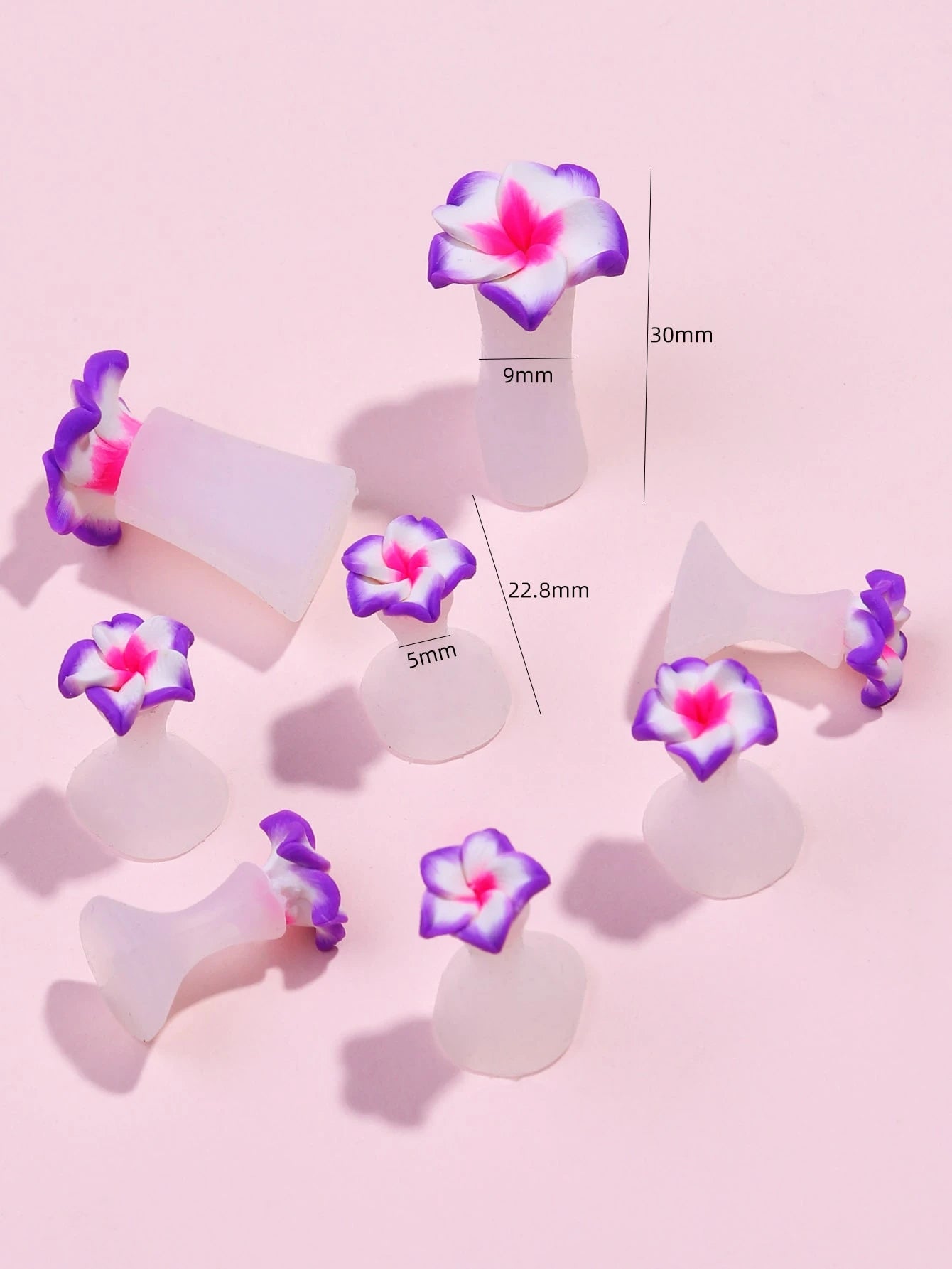 8pcs Silicone Flower Design Toe Splitter,Nail Supplies,Nail Tools,Nail Art Tools,Back To School,Nails,Nail Tools For Press On Nails