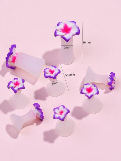 8pcs Silicone Flower Design Toe Splitter,Nail Supplies,Nail Tools,Nail Art Tools,Back To School,Nails,Nail Tools For Press On Nails