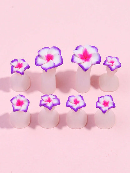 8pcs Silicone Flower Design Toe Splitter,Nail Supplies,Nail Tools,Nail Art Tools,Back To School,Nails,Nail Tools For Press On Nails