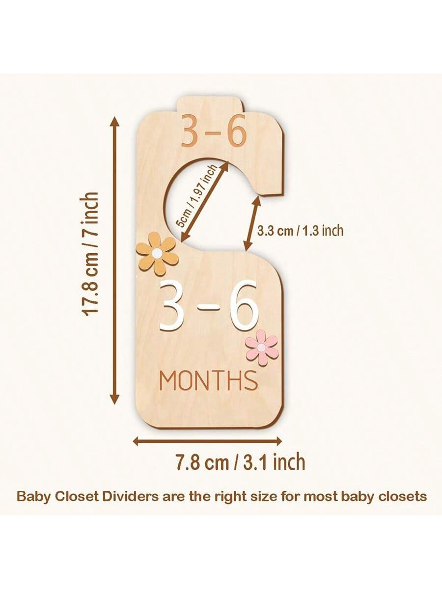 8pcs Wooden Closet Dividers With Colorful Patterns, Suitable For Baby/Kid Room Clothing Love Valentine