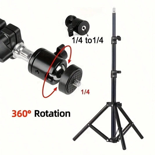A Multi-Functional Adjustable And Extendable Tripod For Mobile Phone Shooting And Live-Streaming, A Folding Multi-Functional Camera Tripod, 43 Inches, With Clip Fixation, Triangular Stand, Suitable Fo