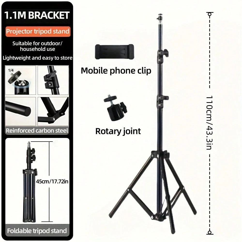 A Multi-Functional Adjustable And Extendable Tripod For Mobile Phone Shooting And Live-Streaming, A Folding Multi-Functional Camera Tripod, 43 Inches, With Clip Fixation, Triangular Stand, Suitable Fo