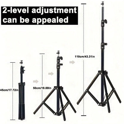A Multi-Functional Adjustable And Extendable Tripod For Mobile Phone Shooting And Live-Streaming, A Folding Multi-Functional Camera Tripod, 43 Inches, With Clip Fixation, Triangular Stand, Suitable Fo