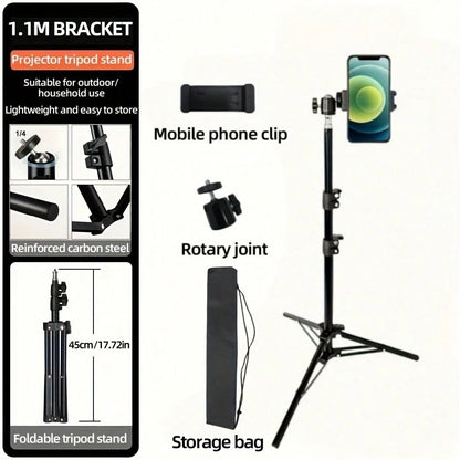 A Multi-Functional Adjustable And Extendable Tripod For Mobile Phone Shooting And Live-Streaming, A Folding Multi-Functional Camera Tripod, 43 Inches, With Clip Fixation, Triangular Stand, Suitable Fo