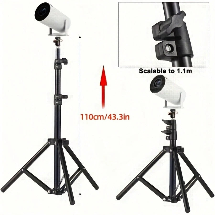 A Multi-Functional Adjustable And Extendable Tripod For Mobile Phone Shooting And Live-Streaming, A Folding Multi-Functional Camera Tripod, 43 Inches, With Clip Fixation, Triangular Stand, Suitable Fo