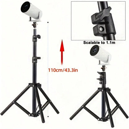 A Multi-Functional Adjustable And Extendable Tripod For Mobile Phone Shooting And Live-Streaming, A Folding Multi-Functional Camera Tripod, 43 Inches, With Clip Fixation, Triangular Stand, Suitable Fo