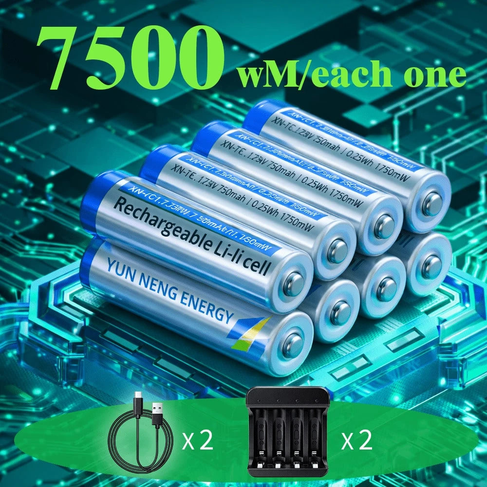 AA 4/8/10-Cell Battery Pack With Charger, Rechargeable Batteries, 1.5-Hour Fast Charge, Thousands Of Cycles, With Type-C Port Cable, Constant Output, Includes One Charging Cable. Suitable For Keyboar