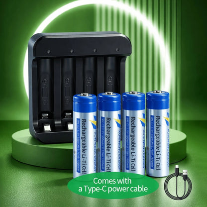 AA 4/8/10-Cell Battery Pack With Charger, Rechargeable Batteries, 1.5-Hour Fast Charge, Thousands Of Cycles, With Type-C Port Cable, Constant Output, Includes One Charging Cable. Suitable For Keyboar