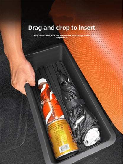 ABS Material Car Seat Under Storage Box, Suitable For Most Car Models, Organizes Front And Rear Seat Space, With Hidden Tray, Efficiently Stores Car Supplies, Can Be Used As Car Storage Rack