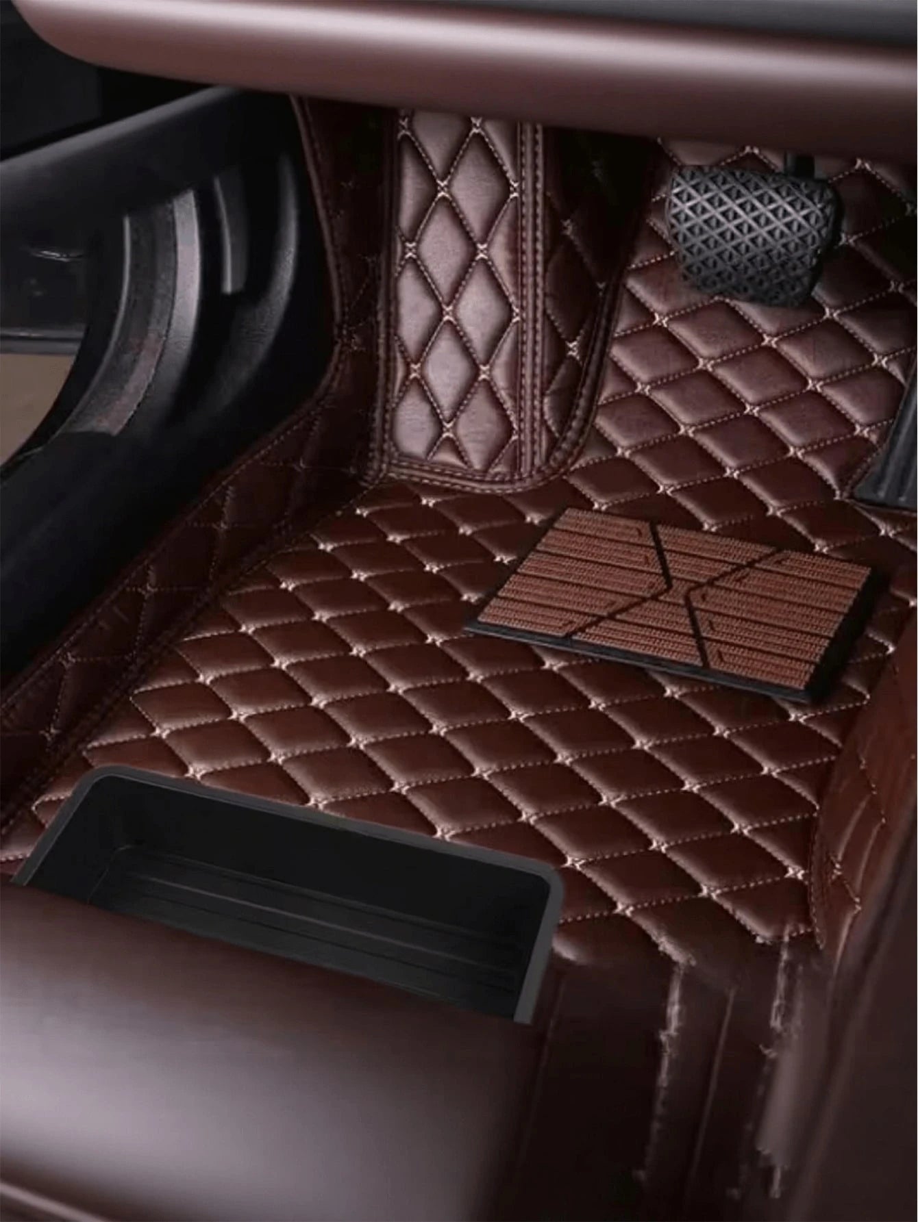 ABS Material Car Seat Under Storage Box, Suitable For Most Car Models, Organizes Front And Rear Seat Space, With Hidden Tray, Efficiently Stores Car Supplies, Can Be Used As Car Storage Rack