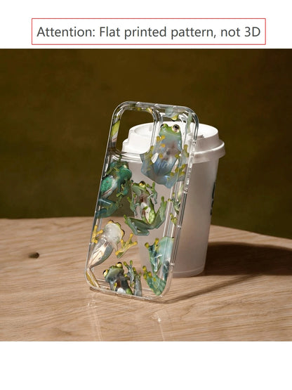 Abstract Green Frog Phone Case, Comfortable Grip, Effectively Protects Your Phone From Collisions And Drops.Suitable For Various Models Including 16/15/14/13/12 Cases/11 Pro Max/Plus, A Popular Birth