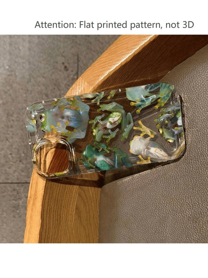 Abstract Green Frog Phone Case, Comfortable Grip, Effectively Protects Your Phone From Collisions And Drops.Suitable For Various Models Including 16/15/14/13/12 Cases/11 Pro Max/Plus, A Popular Birth