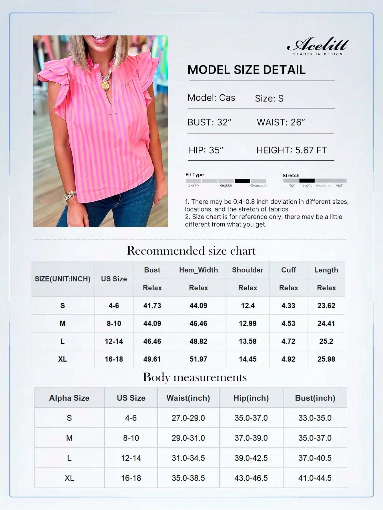 Acelitt Women's Pink Striped Pleated Sleeveless Loose V-Neck Top, Lightweight And Slightly Sheer, Suitable For Summer Wear