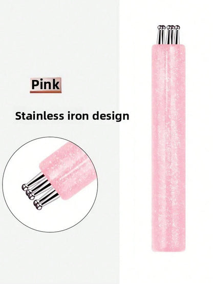 Acrylic Dotting Pen 3D Builder Nail Gel Brush Glitter Powder One-Stroke Shaping Petal And Flower Patterns DIY Nail Art Tool