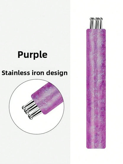 Acrylic Dotting Pen 3D Builder Nail Gel Brush Glitter Powder One-Stroke Shaping Petal And Flower Patterns DIY Nail Art Tool