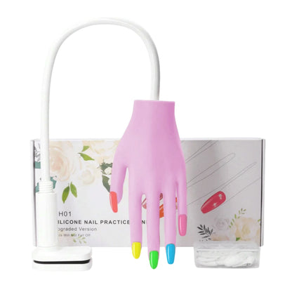 Acrylic Nail Practice Hand, Realistic Silicone Nail Practice Hand, Flexible Artificial Nail Model Training Hand, Nail Practice Tool, Silicone Simulation Soft Touch, Model Hand With Flexible Fingers
