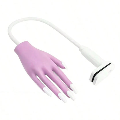 Acrylic Nail Practice Hand, Realistic Silicone Nail Practice Hand, Flexible Artificial Nail Model Training Hand, Nail Practice Tool, Silicone Simulation Soft Touch, Model Hand With Flexible Fingers