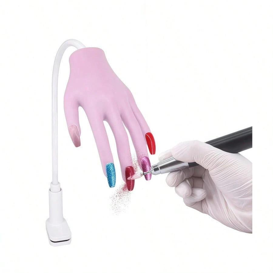 Acrylic Nail Practice Hand, Realistic Silicone Nail Practice Hand, Flexible Artificial Nail Model Training Hand, Nail Practice Tool, Silicone Simulation Soft Touch, Model Hand With Flexible Fingers