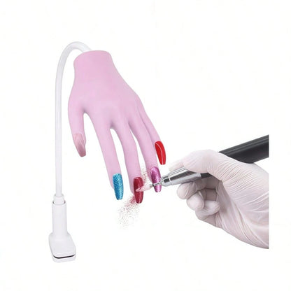 Acrylic Nail Practice Hand, Realistic Silicone Nail Practice Hand, Flexible Artificial Nail Model Training Hand, Nail Practice Tool, Silicone Simulation Soft Touch, Model Hand With Flexible Fingers