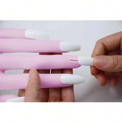 Acrylic Nail Practice Hand, Realistic Silicone Nail Practice Hand, Flexible Artificial Nail Model Training Hand, Nail Practice Tool, Silicone Simulation Soft Touch, Model Hand With Flexible Fingers