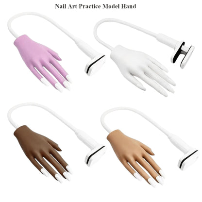 Acrylic Nail Practice Hand, Realistic Silicone Nail Practice Hand, Flexible Artificial Nail Model Training Hand, Nail Practice Tool, Silicone Simulation Soft Touch, Model Hand With Flexible Fingers
