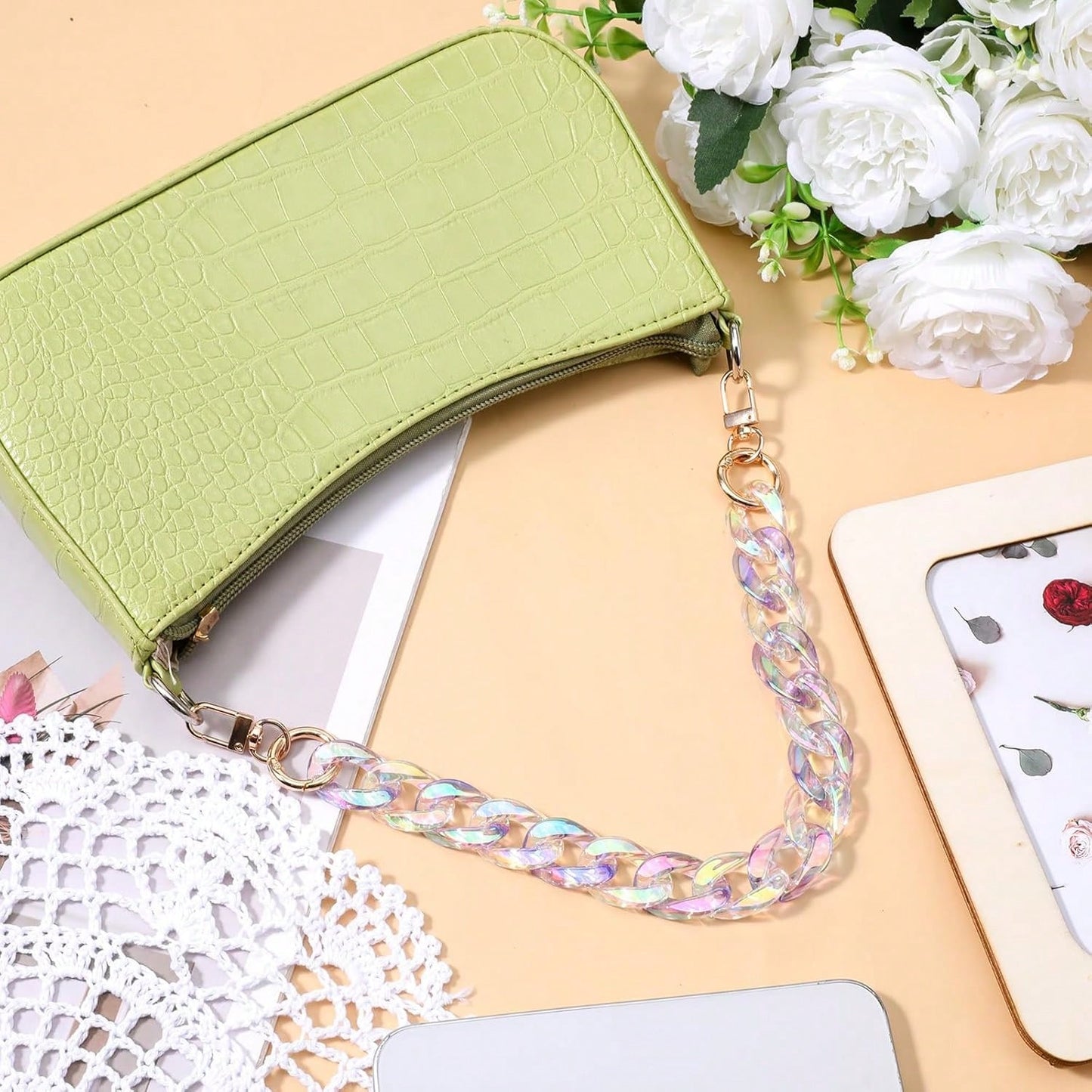 Acrylic Purse Chain Bag Chain Strap Detachable Purse Extender Chains For Handbags Shoulder Bag Crossbody