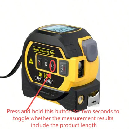 ACSTFR Laser Tape Measure- 3in1 Digital High Precision Laser Rangefinder, Steel Tape, 1pc, Equipped With 2AAA Batteries