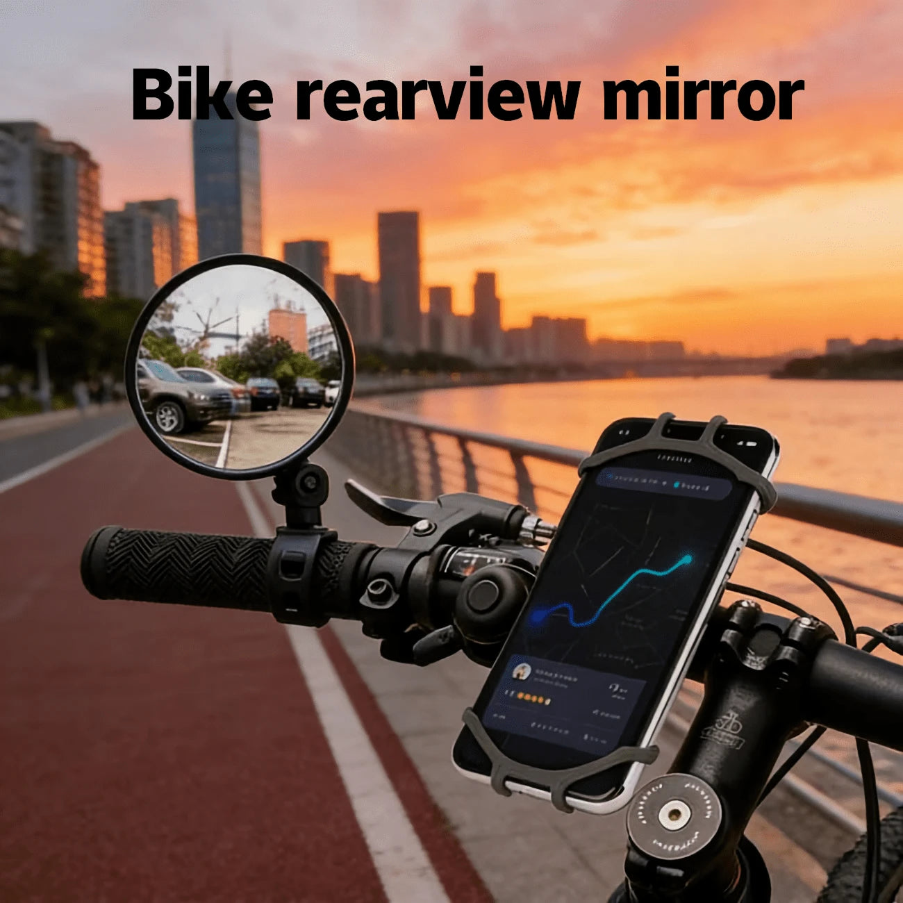 Adjustable Handlebar Bicycle Rearview Mirror, Suitable For Mountain Bikes, Road Bikes And Fixed Gear Bicycles, Bicycle Rearview Mirror Accessory